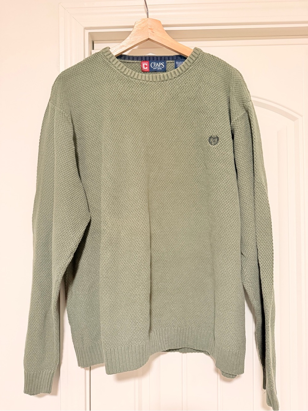 Chaps Men's Crewneck Sweater in Sage Green